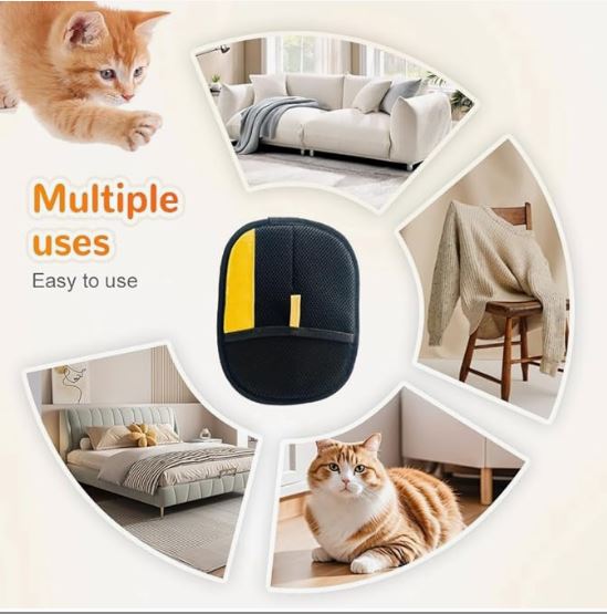 Gant Électrostatique Anti-Poils pour Animaux – Double Face, Réutilisable, Idéal Canapés, Tapis, Voitures