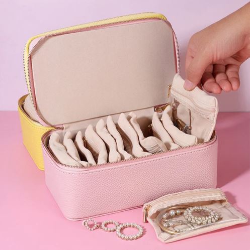Boîte de Rangement Voyage pour Bijoux - Avec Sac Séparé