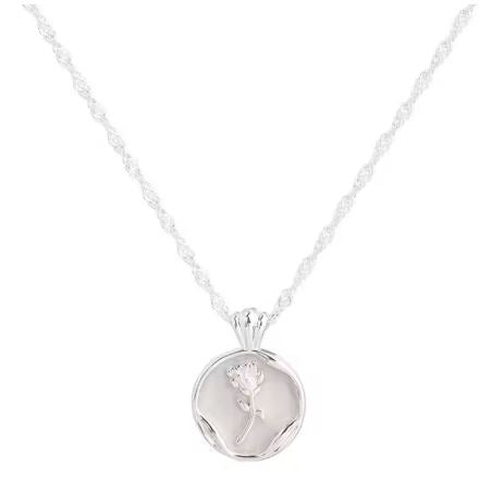 Collier rose en argent sterling - Argent