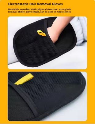 Gant Électrostatique Anti-Poils pour Animaux – Double Face, Réutilisable, Idéal Canapés, Tapis, Voitures