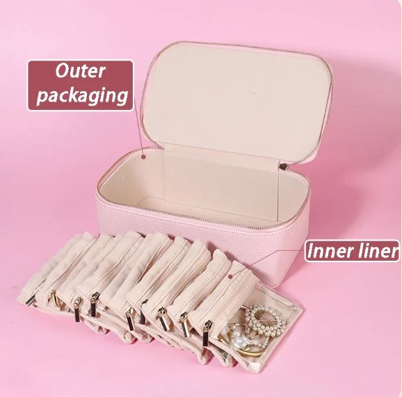 Boîte de Rangement Voyage pour Bijoux - Avec Sac Séparé