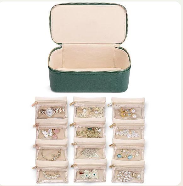 Boîte de Rangement Voyage pour Bijoux - Avec Sac Séparé